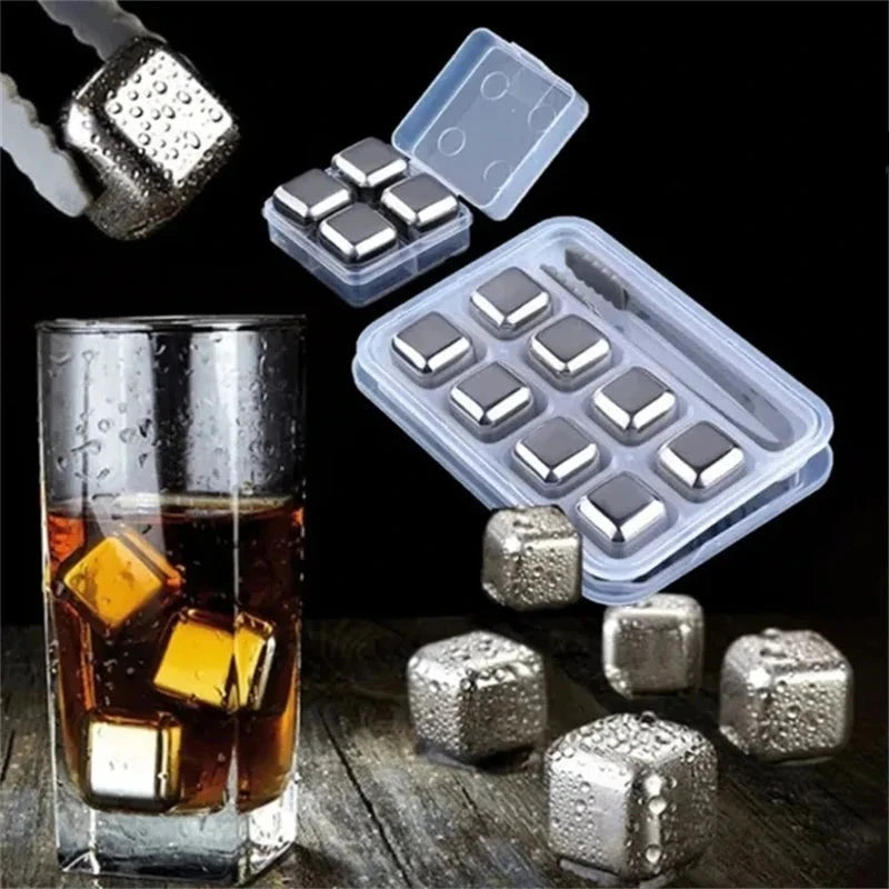 304 aço inoxidável Whisky Stones Ice Cubes, Vodka mágica, Cerveja Cooler Bar, Natural Whisky Rock Cooler, Bebendo Chiller Tool Importe Go 