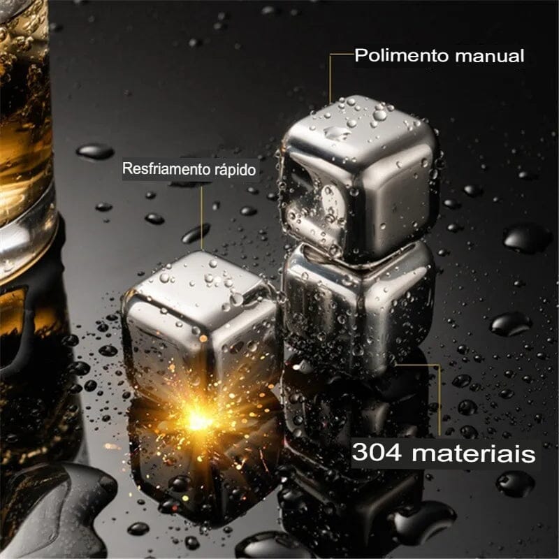 304 aço inoxidável Whisky Stones Ice Cubes, Vodka mágica, Cerveja Cooler Bar, Natural Whisky Rock Cooler, Bebendo Chiller Tool Importe Go 