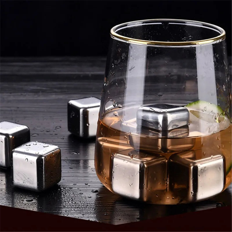 304 aço inoxidável Whisky Stones Ice Cubes, Vodka mágica, Cerveja Cooler Bar, Natural Whisky Rock Cooler, Bebendo Chiller Tool Importe Go 