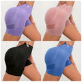 4-Piece Hip-Lifting Yoga Shorts das mulheres exercício cintura alta Hip-Lifting calças Importe Go Purpleredblackblue S 