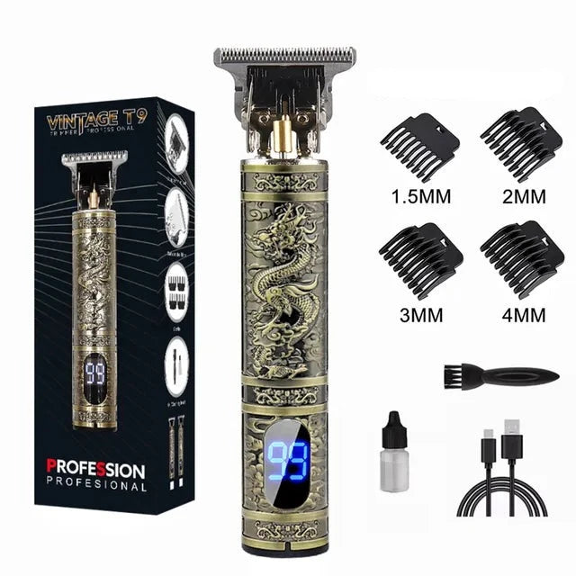 Afeitadora eléctrica T9 con pantalla LCD para hombre, recortadora de pelo de 0mm, electrodomésticos, máquina de afeitar de barbero de viaje Importe Go Dragon 