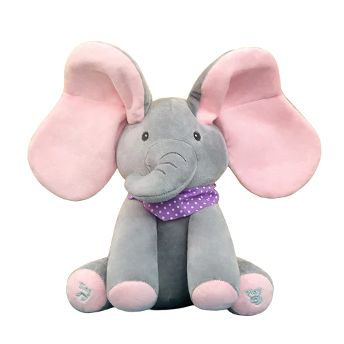 Bimboo Elefante de Pelúcia que Canta e Interage Bimboo Elefante de Pelúcia que Canta e Interage - Coleção bebê Importe Go Rosa 