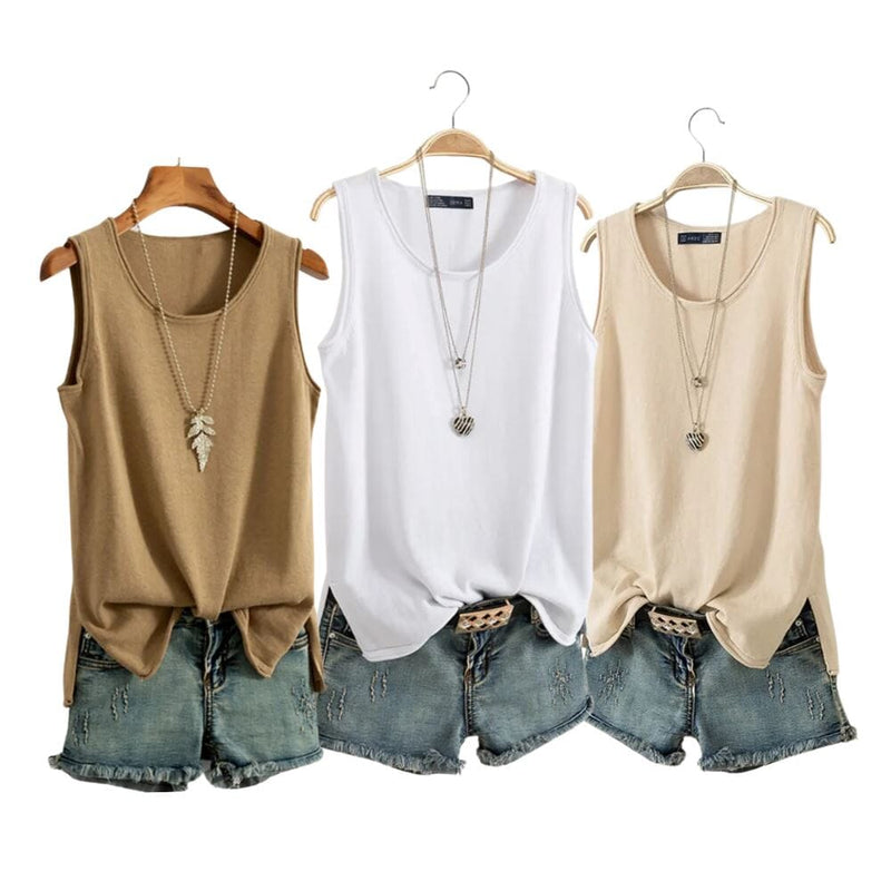 Blusa Regata Alana [PAGUE 2 LEVE 3] Roupas (Regata Feminina 2) Importe Go Bege/Branca/Caramelo P 