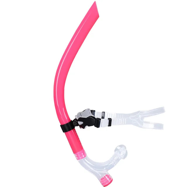 Bocal de Silicone, Equipamento Júnior de Snorkel, Montagem Central, Confortável, Frente, Adulto, Jovem, Criança Importe Go Adult-Rose Red 