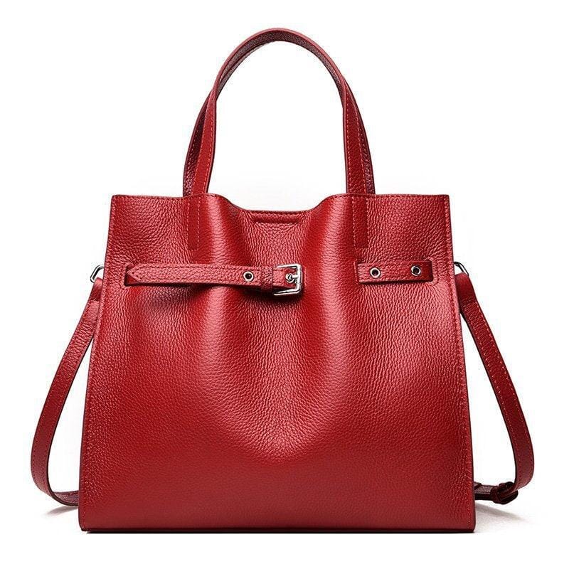 Bolsa de Couro Legítimo Feminina Classic - Vera bolsa074-vera Importe Go Vermelho 