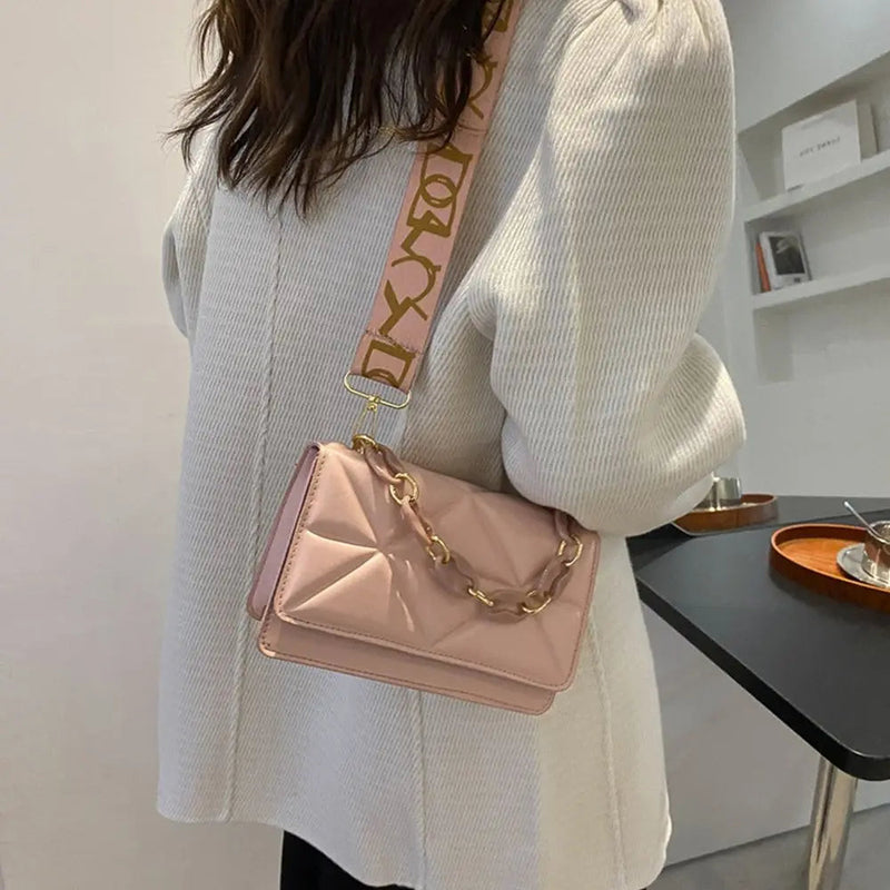 Bolso de hombro grande con patrón de piedra para mujer, bolsos cruzados de cuero PU, bolsos de mano rosas de marca, bolso de mano con cadenas, bolso de compras, Purs, Invierno Importe Go 