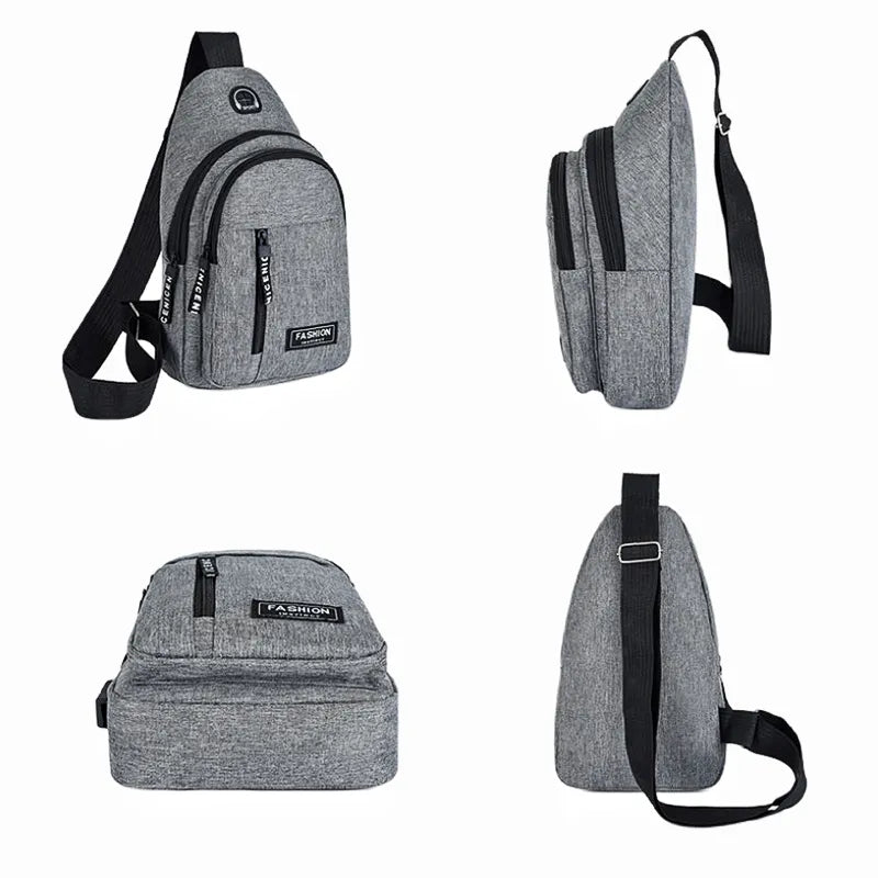 Bolso de pecho multifuncional para hombre, bandolera de tela Oxford, estilo coreano, informal, resistente al agua, tendencia de moda, novedad de 2023 Importe Go 