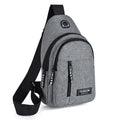 Bolso de pecho multifuncional para hombre, bandolera de tela Oxford, estilo coreano, informal, resistente al agua, tendencia de moda, novedad de 2023 Importe Go Double grey 