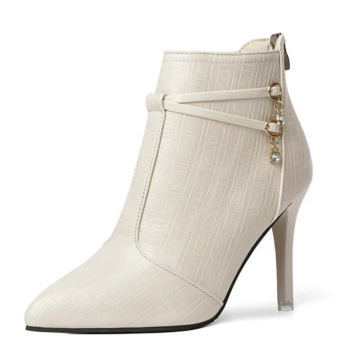 Bota Feminina De Salto Fino Bota 01 Importe Go Off White 34 