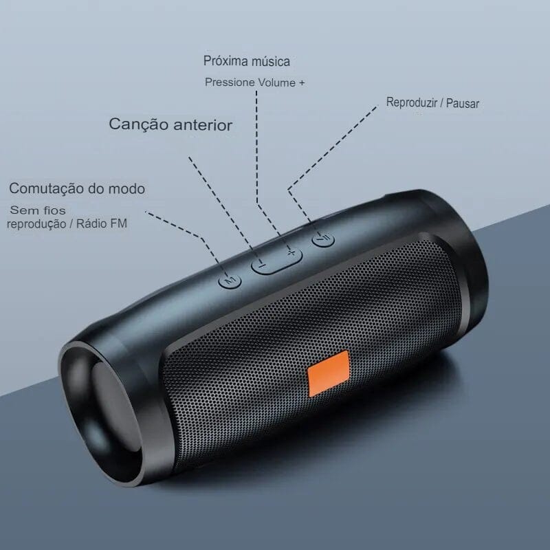 Caixa de Som Portátil sem Fio Bluetooth 5.0 Ipx7 Importe Go 