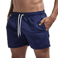 Calção de banho com secagem rápida masculina, respirável, cordão com bolsos, surfe, shorts de praia, verão Importe Go Navy Blue S 