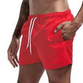 Calção de banho com secagem rápida masculina, respirável, cordão com bolsos, surfe, shorts de praia, verão Importe Go Red S 