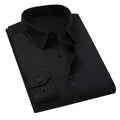 Camisa branca de manga comprida Slim Fit masculina, monocromática, casual, de negócios, clássico, plus size, 5XL, 6XL, 7XL, nova marca, 2023 Importe Go Preto M (45-53kg) 