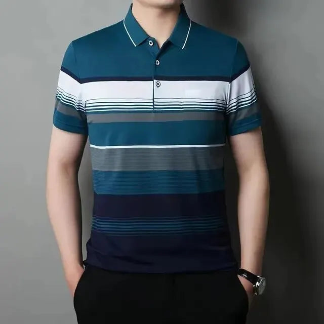 Camisa Polo Masculina Listrada Noblee Camisa Polo Masculina Importe Go Azul Degradê P 