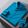 Camisa Social Masculina em Seda Gelo Camisa Social Masculina em Seda Gelo Importe Go Azul Royal P 