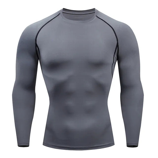 Camiseta de entrenamiento de manga larga para hombre, ropa deportiva para gimnasio, correr, al aire libre, primavera y otoño Importe Go Grey S 