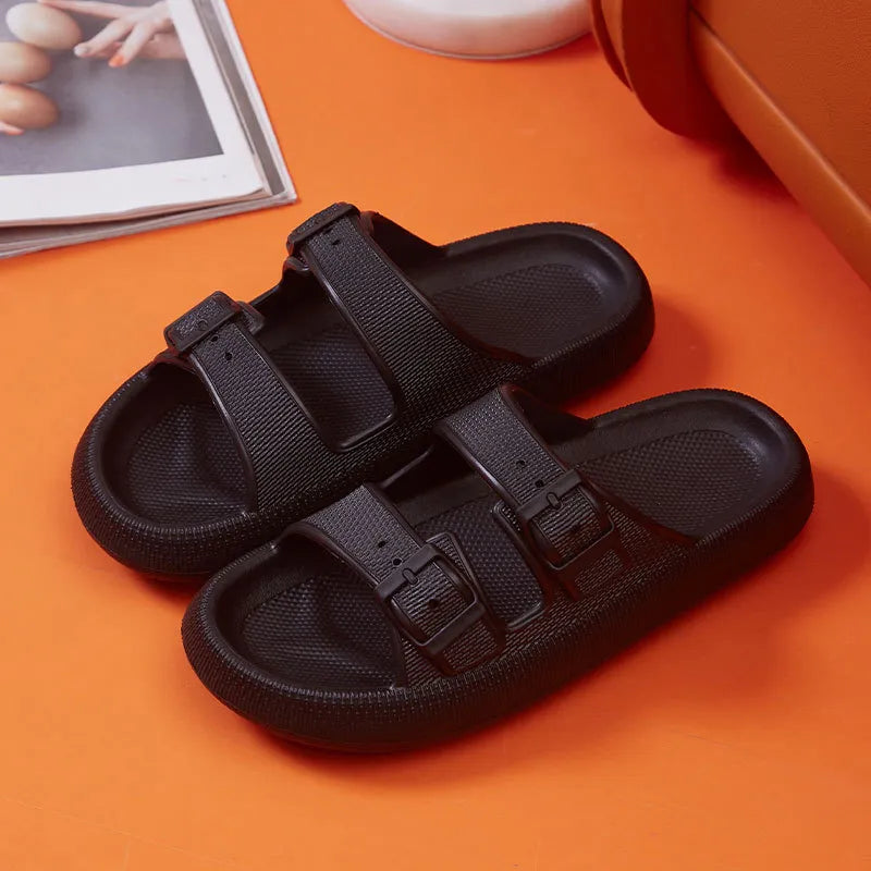 Chinelo Nuvem Com Fivelas - Flávia Chinelo Nuvem Com Fivelas - Flávia Importe Go Preto 36 