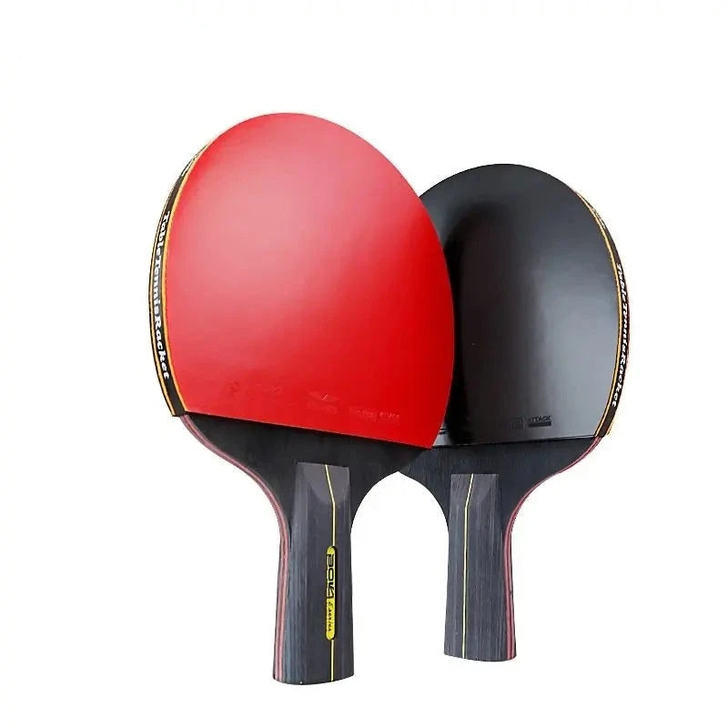 Conjunto de raquete de tênis de mesa profissional Ping Pong, espinhas em borracha, alta qualidade, lâmina Bat Paddle com saco, 6 estrelas, 2pcs Importe Go 