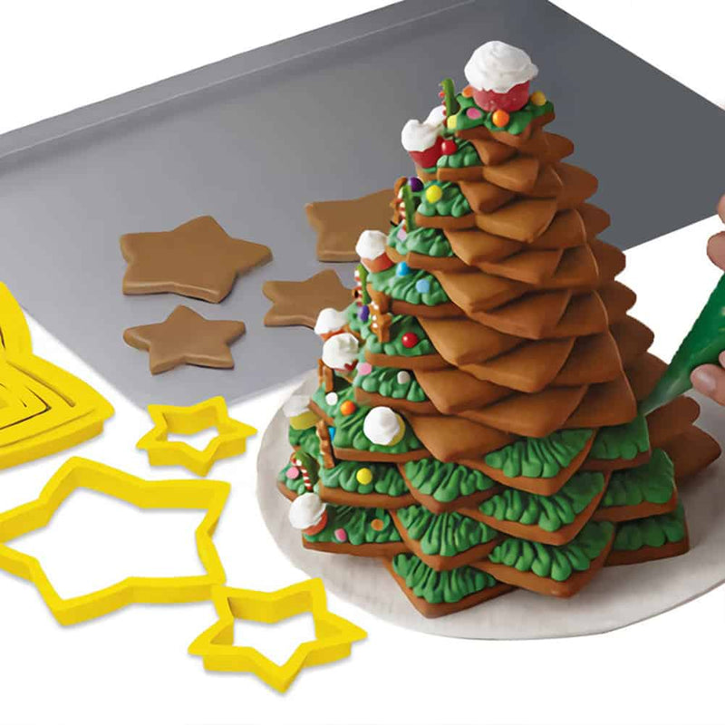 Conjunto Moldes de árvore de Natal 3D - 6 Peças natal 8 Importe Go Árvore de Natal 