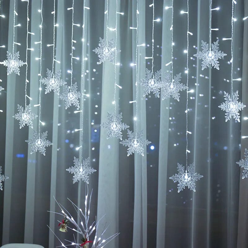 Cortina de Flocos de Neve LED - Decoração de Natal Importe Go 