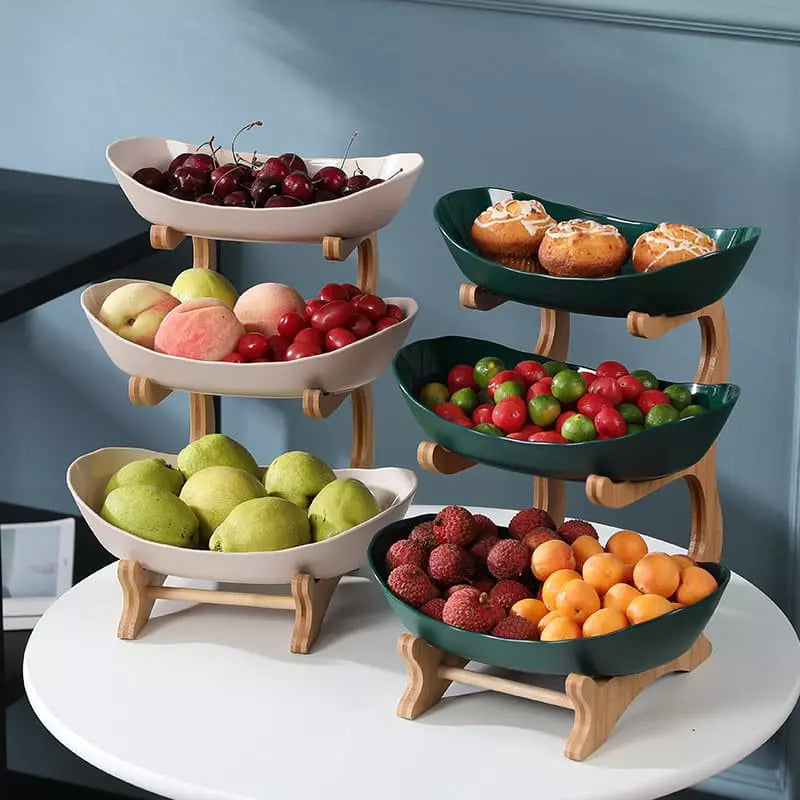 Fruteira de Mesa em Bambu e Cerâmica - EcoBowl Fruteira de Mesa em Bambu e Cerâmica - EcoBowl Importe Go 