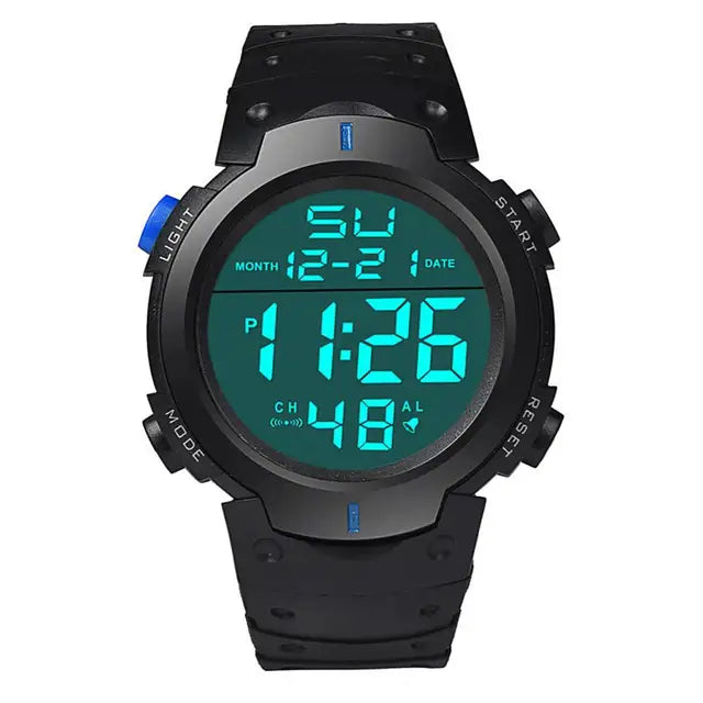 HONHX-Relógio de pulso LED digital masculino, relógios eletrônicos, pulseira inteligente, relógio de pulso Sport Quartz, moda Importe Go Azul 