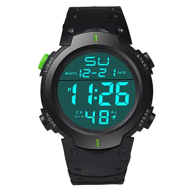 HONHX-Relógio de pulso LED digital masculino, relógios eletrônicos, pulseira inteligente, relógio de pulso Sport Quartz, moda Importe Go Verde 