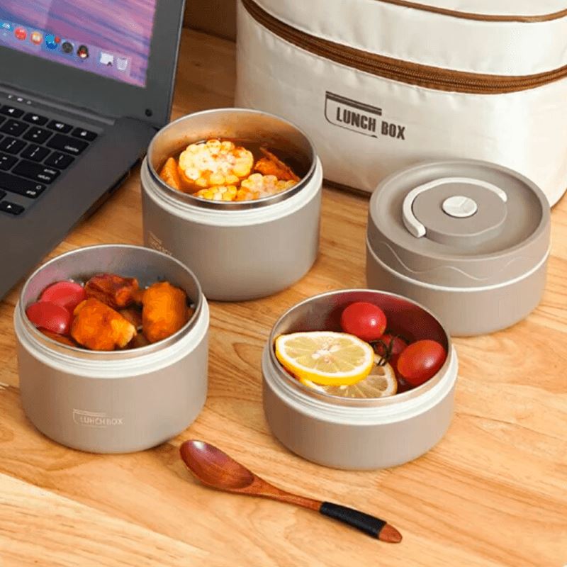 Kit Potes Térmicos LunchBox + Lancheira e Talheres Importe Go 