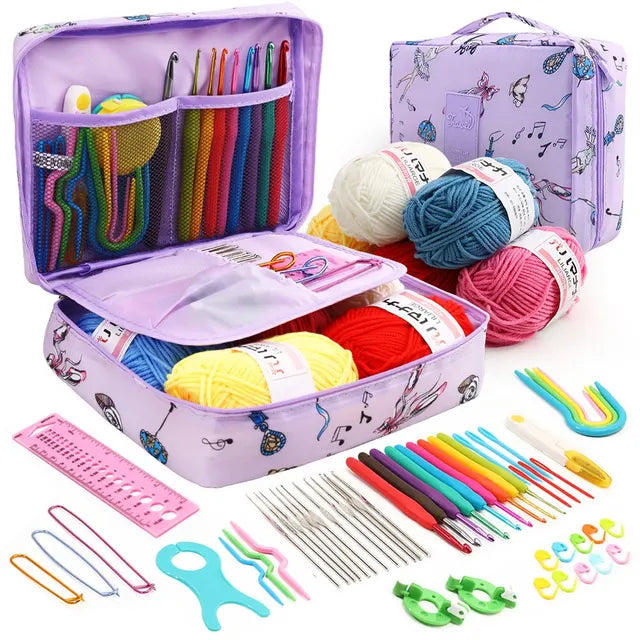 Kits de ganchillo para principiantes y principiantes, herramientas de tejer de mano portátiles, multicolor, 53 unidades Importe Go Swan Lake one size 