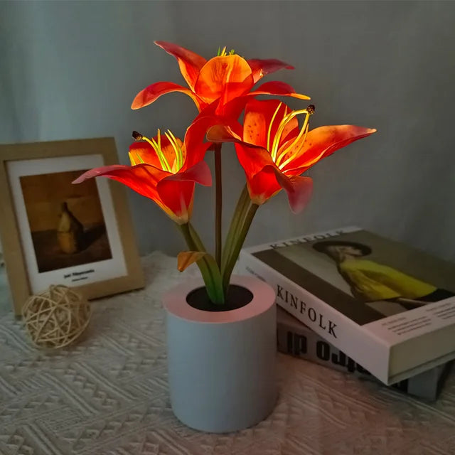 LED girassol árvore luzes para decoração de casa, abajur, fada, dia das mães, rosa luz da noite, festa, natal, casamento, quarto, presente Importe Go 2 head lily red 