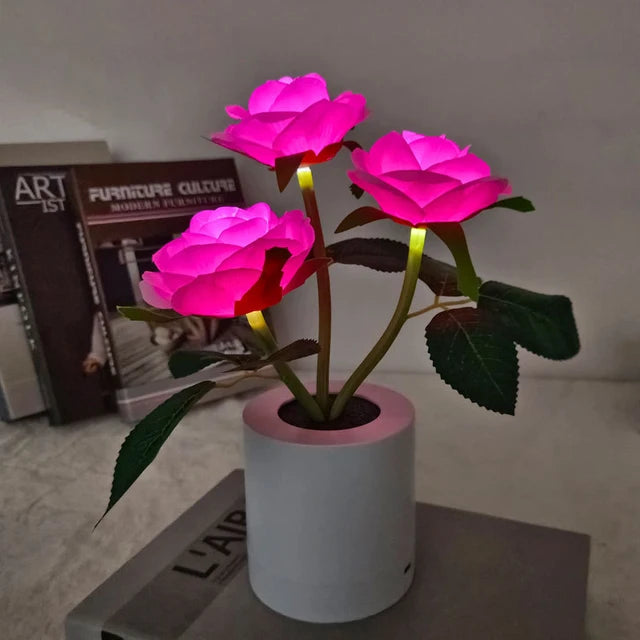 LED girassol árvore luzes para decoração de casa, abajur, fada, dia das mães, rosa luz da noite, festa, natal, casamento, quarto, presente Importe Go 3A pinkRose Recharge 