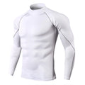 Manga comprida compressão Sport T-Shirt masculina, secagem rápida, Bodybuilding Running camisa, ginásio Fitness t-shirt, apertado Rashgard Importe Go White M 