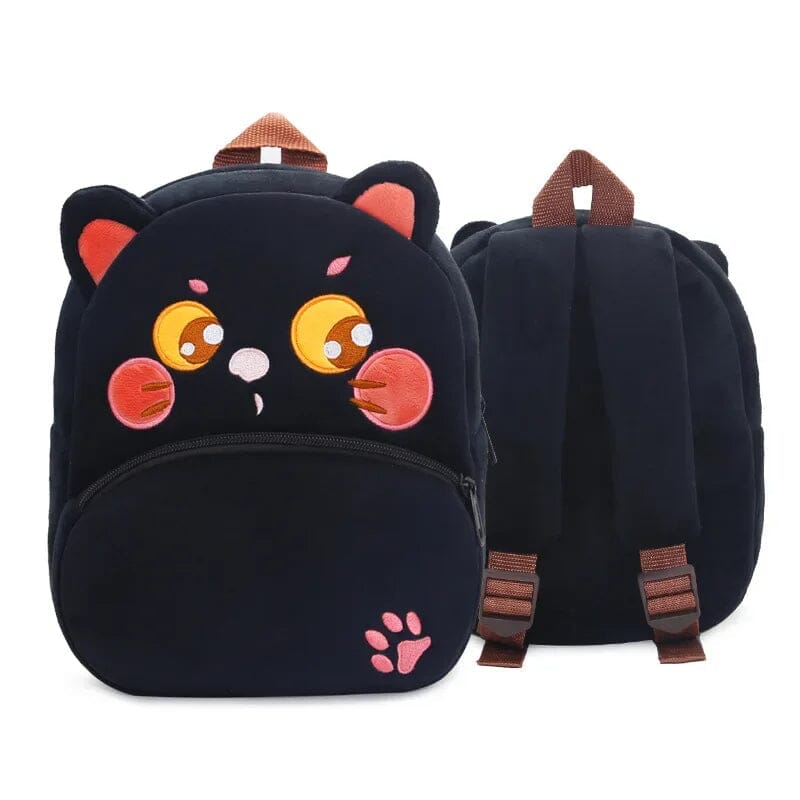 Mochila Infantil Bichinhos Fofos Bolsa Infantil Importe Go Gatinho Preto Kawai 