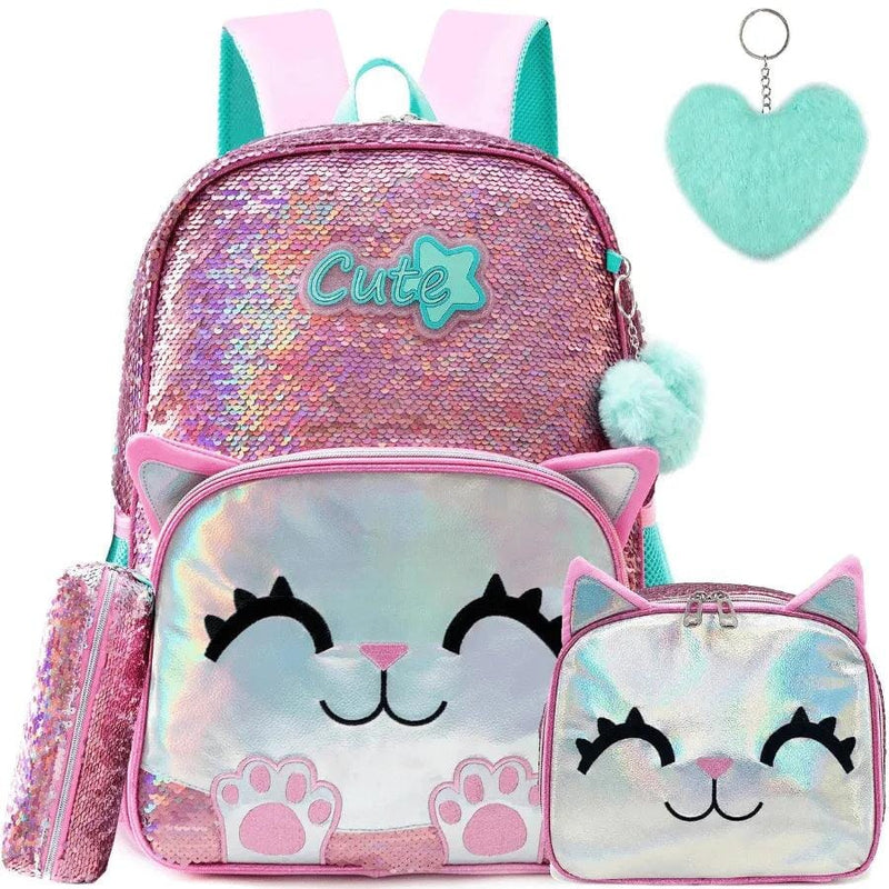 Mochila Infantil Para Meninas Super Shine Com Lantejoulas Importe Go 