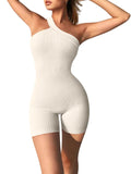 New Women's Yoga Rompers Ribbed Spaghetti Strap Exercise Romper One Piece Jumpsuit Fitness Jumpsuits Importe Go 