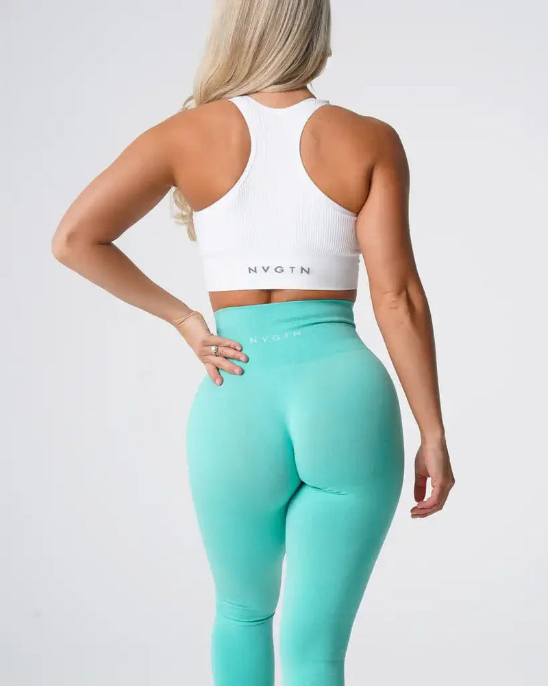 NVGTN Leggings de Spandex sem costura para mulheres, calças justas macias, roupas de fitness, calças de ioga, cintura alta Importe Go Mint XS 