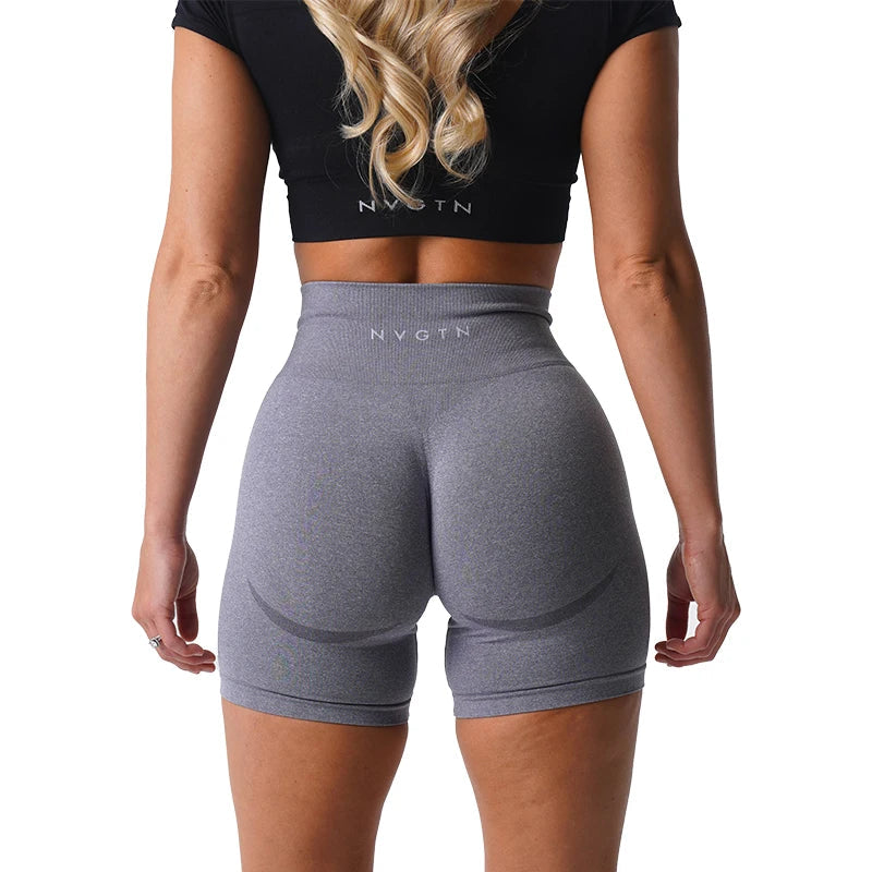 NVGTN-Shorts de treino sem costura para mulheres, shorts push up booty, shorts fitness, roupas de ginástica, ioga Importe Go 