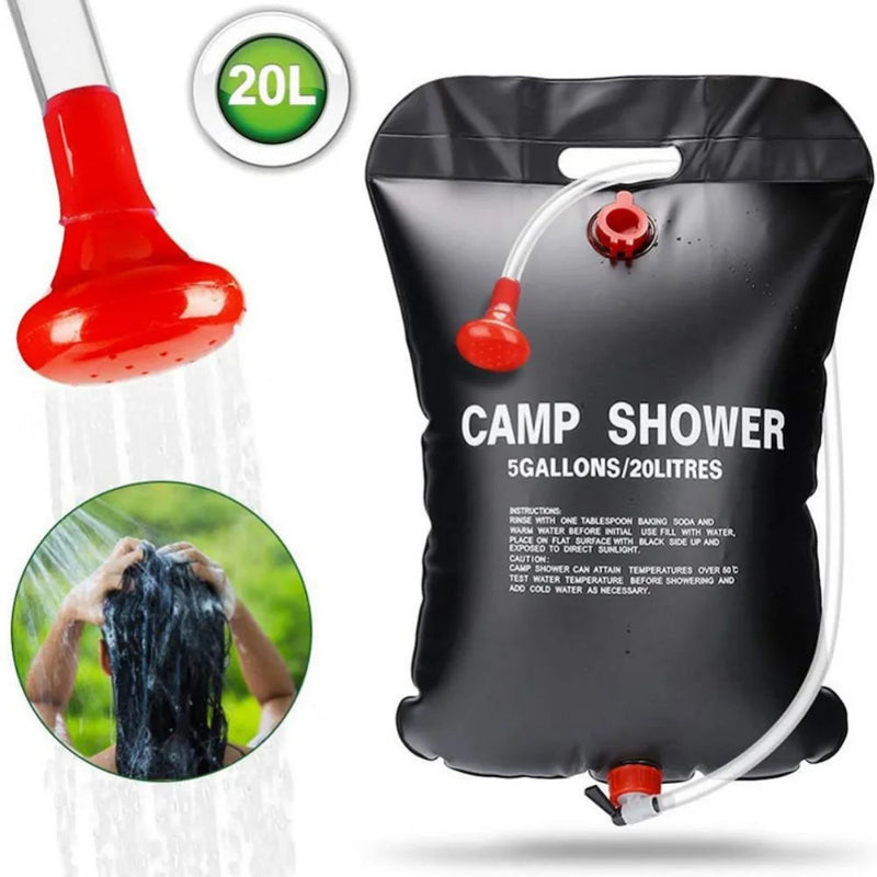 Outdoor Camping Shower Bag, Sacos De Água, Aquecimento Solar, Portátil, Dobrável, Caminhadas, Escalada, Equipamento De Banho, Cabeça Comutável, 20l Importe Go 