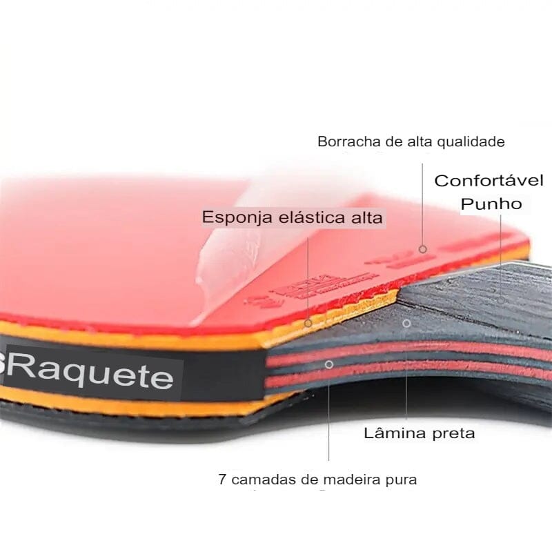 Raquete Tênis de Mesa Profissional Raquete Tênis de Mesa Profissional Importe Go 