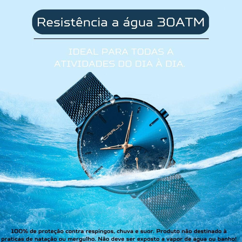 Relógio Minimalista CRRJU MINIMAL - Movimento de Quartzo, Ultra fino e Resistente Importe Go 