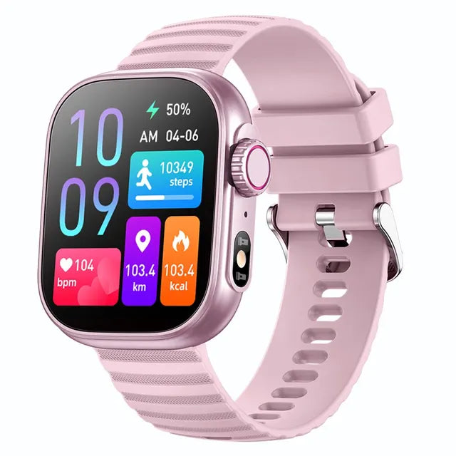 SENBONO-reloj inteligente para hombre y mujer, pulsera con linterna LED, más de 100 modos deportivos, rastreador de actividad física, temperatura corporal, pantalla de 2,01" Importe Go rose pink 