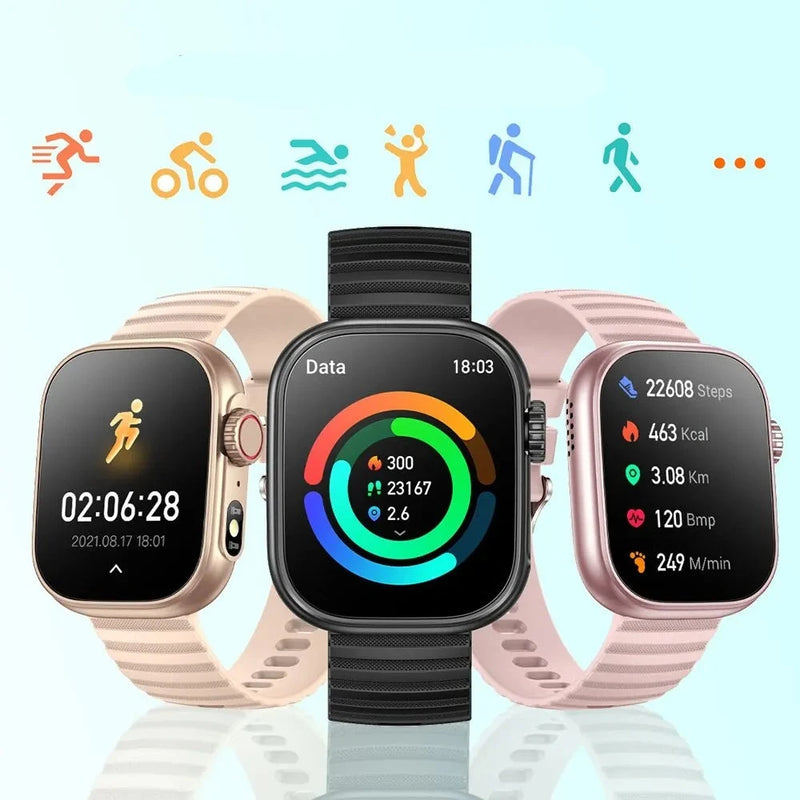SENBONO-reloj inteligente para hombre y mujer, pulsera con linterna LED, más de 100 modos deportivos, rastreador de actividad física, temperatura corporal, pantalla de 2,01" Importe Go 