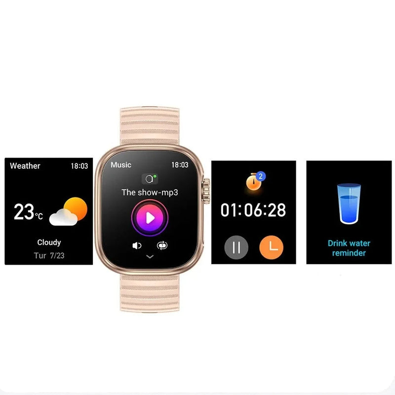 SENBONO-reloj inteligente para hombre y mujer, pulsera con linterna LED, más de 100 modos deportivos, rastreador de actividad física, temperatura corporal, pantalla de 2,01" Importe Go 