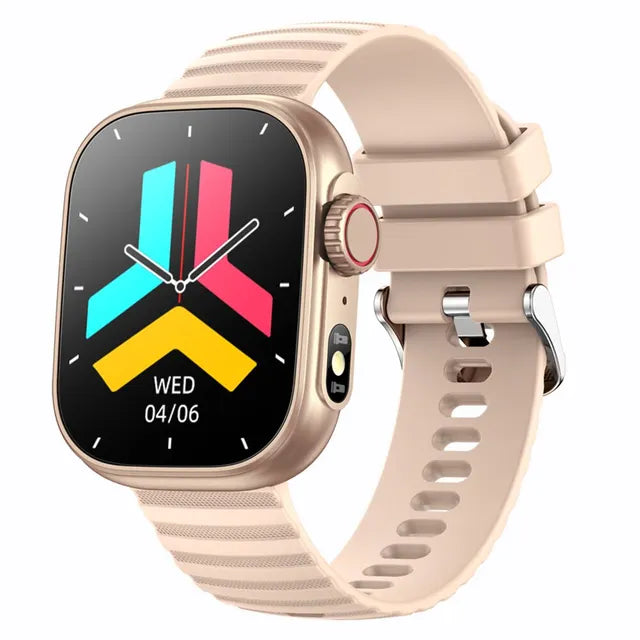 SENBONO-reloj inteligente para hombre y mujer, pulsera con linterna LED, más de 100 modos deportivos, rastreador de actividad física, temperatura corporal, pantalla de 2,01" Importe Go golden 
