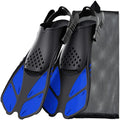 Silicone Scuba Diving Shoes, Snorkel Fins, Fivelas Ajustáveis, Nadadeiras De Natação, Silicone Curto, Salto Aberto, Tamanho De Viagem, Homens e Mulheres Adultos Importe Go Blue S/M 