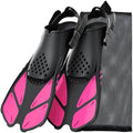 Silicone Scuba Diving Shoes, Snorkel Fins, Fivelas Ajustáveis, Nadadeiras De Natação, Silicone Curto, Salto Aberto, Tamanho De Viagem, Homens e Mulheres Adultos Importe Go Pink S/M 