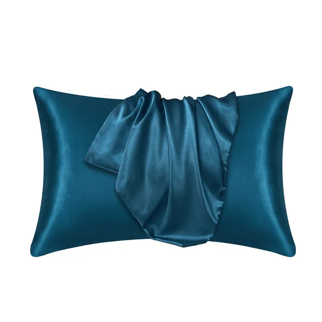 Silky cetim beleza fronha, fronha confortável, capa de cabelo, decoração de casa, atacado Importe Go Dark Blue 51cm 76cm 