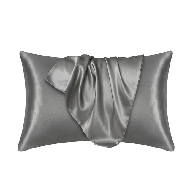 Silky cetim beleza fronha, fronha confortável, capa de cabelo, decoração de casa, atacado Importe Go Dark Gray 51cm 76cm 