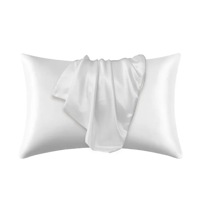 Silky cetim beleza fronha, fronha confortável, capa de cabelo, decoração de casa, atacado Importe Go White 51cm 76cm 