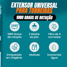 Sprayer Head - Extensor Universal em Inox com Rotação de 1080° Importe Go 